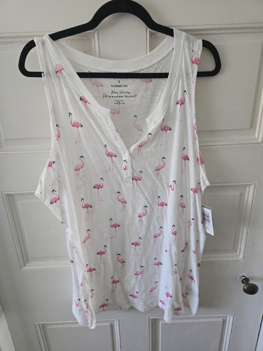 NWT Torrid 3x Classic Fit Women's White Flamingo W Sunglasses-Print Tank Top